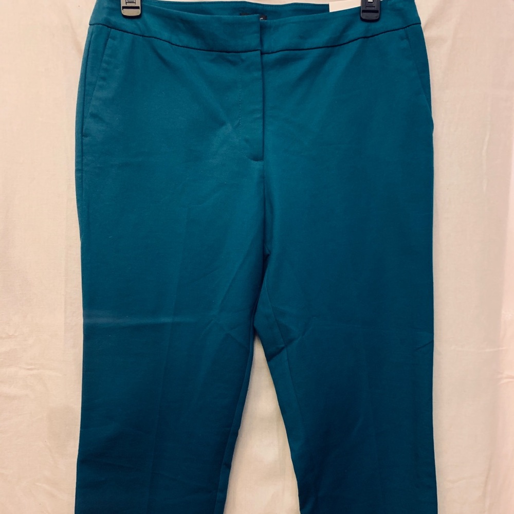 Ann Taylor teal ankle length curvy pant